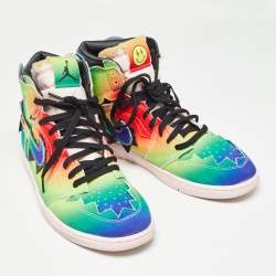 Air Jordans Multicolor Canvas Jordan 1 Retro High J Balvin Sneakers Size 47.5