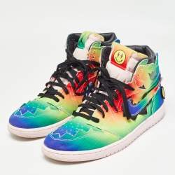 Air Jordans Multicolor Canvas Jordan 1 Retro High J Balvin Sneakers Size 47.5