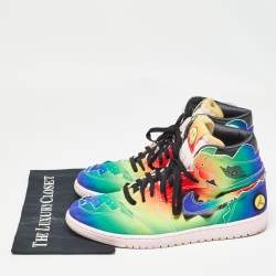 Air Jordans Multicolor Canvas Jordan 1 Retro High J Balvin Sneakers Size 47.5