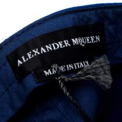 Pre Owned Alexander McQueen Blue Cotton Dancing Skeleton Baseball Cap S
