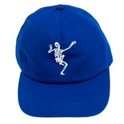 Pre Owned Alexander McQueen Blue Cotton Dancing Skeleton Baseball Cap L
