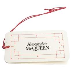 Pre Owned Alexander McQueen Black Logo Embroidered Silk Tie