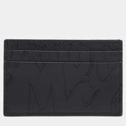 Pre Owned Alexander Mcqueen Graffiti Logo Card Holder in Black