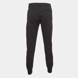 Pre Owned Alexander McQueen Black Embroidered Rib Knit Joggers S