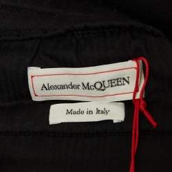 Pre Owned Alexander McQueen Black Embroidered Rib Knit Joggers S