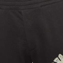 Pre Owned Alexander McQueen Black Embroidered Rib Knit Joggers S