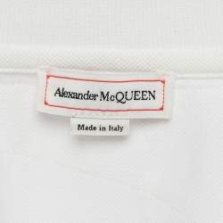 Pre Owned Alexander McQueen White Cotton Pique Polo T-Shirt M