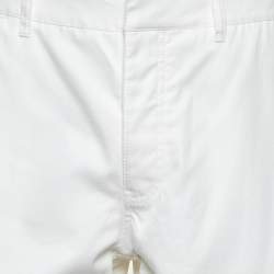 Pre Owned Alexander McQueen White Cotton Bermuda Shorts L