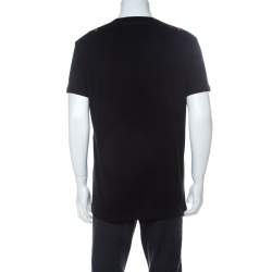 Pre Owned Alexander McQueen Black Skull Print Cotton Dancing Skeleton Embroidery T-Shirt M