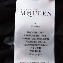 Pre Owned Alexander McQueen Black Skull Print Cotton Dancing Skeleton Embroidery T-Shirt M