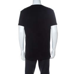 Pre Owned Alexander McQueen Black Skull Print Cotton Dancing Skeleton Embroidery T-Shirt XL