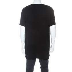 Pre Owned Alexander McQueen Black Cotton Skull Print T-Shirt XL