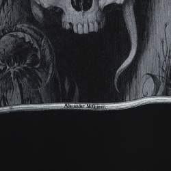 Pre Owned Alexander McQueen Black Cotton Skull Print T-Shirt XL