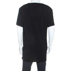 Pre Owned Alexander McQueen Black Double Skull Graphic Jersey T-Shirt XL