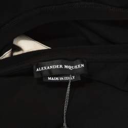 Pre Owned Alexander McQueen Black Double Skull Graphic Jersey T-Shirt XL