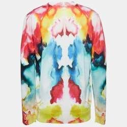 Pre Owned Alexander McQueen Multicolor Tye-Dye Printed Knit Pullover XXL