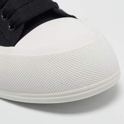 Alexander McQueen Black Canvas and Suede Plimsoll Lace Up Sneakers Size 43