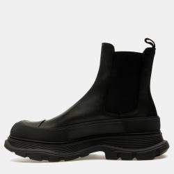 Alexander McQueen Black Tread Slick Chelsea Boots Size EU 42