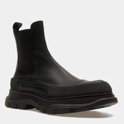 Alexander McQueen Black Tread Slick Chelsea Boots Size EU 42