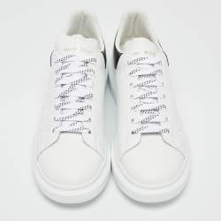 Alexander McQueen White/Black Leather Larry Sneakers Size 44