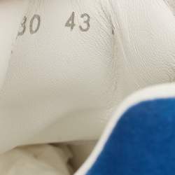 Alexander McQueen White/Blue Leather and Suede Oversized  Sneakers Size 43