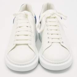 Alexander McQueen White/Blue Leather and Suede Oversized  Sneakers Size 43