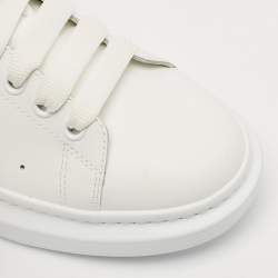 Alexander McQueen White/Blue Leather and Suede Oversized  Sneakers Size 43