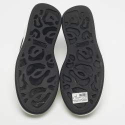 Pre Owned Alexander McQueen Cream/Black Leather and Suede Oversized  Sneakers Size 43