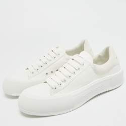 Pre Owned حذاء رياضي ألكسندر ماكوين بلومسول سطح حجم 43 أبيض قماش عنق منخفض