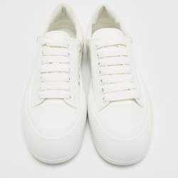 Pre Owned حذاء رياضي ألكسندر ماكوين بلومسول سطح حجم 43 أبيض قماش عنق منخفض