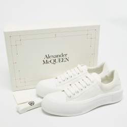 Pre Owned حذاء رياضي ألكسندر ماكوين بلومسول سطح حجم 43 أبيض قماش عنق منخفض