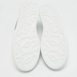 Pre Owned Alexander McQueen Larry Size 45 White/Grey Leather and Suede Low Top Sneakers