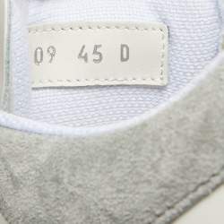 Pre Owned Alexander McQueen Larry Size 45 White/Grey Leather and Suede Low Top Sneakers