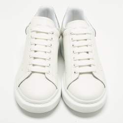 Pre Owned Alexander McQueen Larry Size 45 White/Grey Leather and Suede Low Top Sneakers