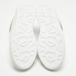 Pre Owned Alexander McQueen Larry Size 45 White/Grey Leather and Suede Low Top Sneakers