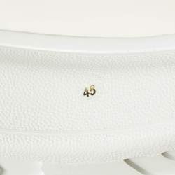 Pre Owned Alexander McQueen Larry Size 45 White/Grey Leather and Suede Low Top Sneakers