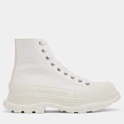 Pre Owned Alexander McQueen Tread Slick Boot Triple White Size 39