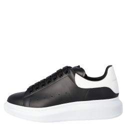 Pre Owned Alexander McQueen Black Leather Oversized Low Top Sneakers Size EU 41