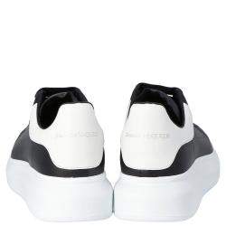 Pre Owned Alexander McQueen Black Leather Oversized Low Top Sneakers Size EU 41