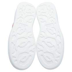 Alexander McQueen White/Red Leather Oversized Low Top Sneakers Size EU 42