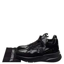 Alexander McQueen Black Suede And Mesh Oversized Runner Sneakers Size 41.5