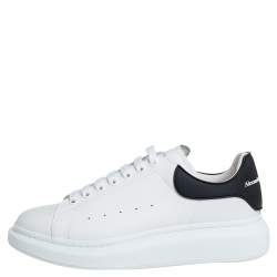Alexander McQueen White Leather Larry Low Top Sneakers Size 45.5