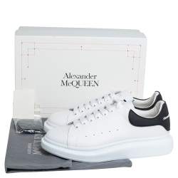 Alexander McQueen White Leather Larry Low Top Sneakers Size 45.5