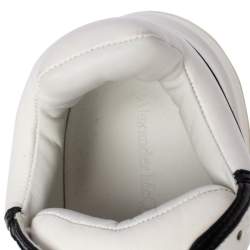 مملوكة مسبقًا Alexander McQueen White/Black Leather Oversized Runner Sneakers Size 44