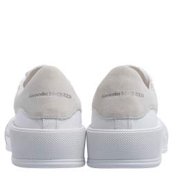 Pre Owned Alexander McQueen White Canvas Deck Plimsoll Low Top Sneakers Size 42