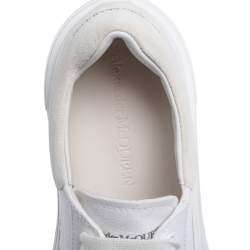 Pre Owned Alexander McQueen White Canvas Deck Plimsoll Low Top Sneakers Size 42