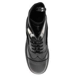 Pre Owned Alexander McQueen Black Leather Lace-Up Ankle Boots Size IT 45