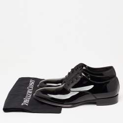 Pre Owned Alexander McQueen Black Patent Leather Oxford Size 42