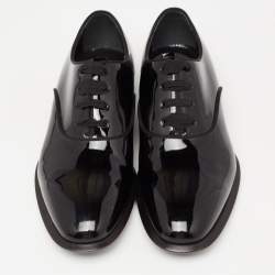 Pre Owned Alexander McQueen Black Patent Leather Oxford Size 42