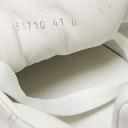 Pre Owned Alexander McQueen White/Red Leather And Mesh Oversized Runner Low Top Sneakers Size 41